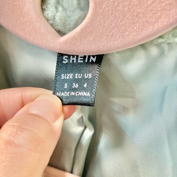 New Without Tags Mint Green Blue Pastel Teddy Jacket Coat - Picture 6 of 6